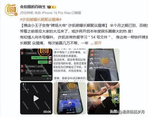 圈内人士爆料许凯,圈内人士曝惊人内幕，神秘事件引热议